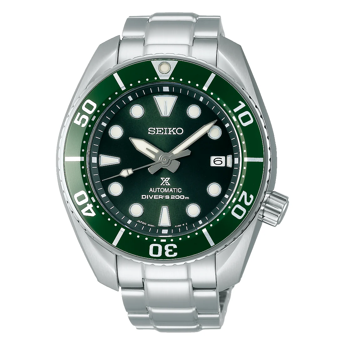 Seiko SPB103J1 Sumo — вид спереди, зелёный циферблат