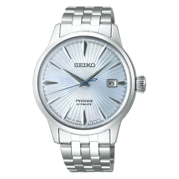 Seiko Presage SRPE19J1 — автоматические часы с голубым циферблатом и стальным браслетом