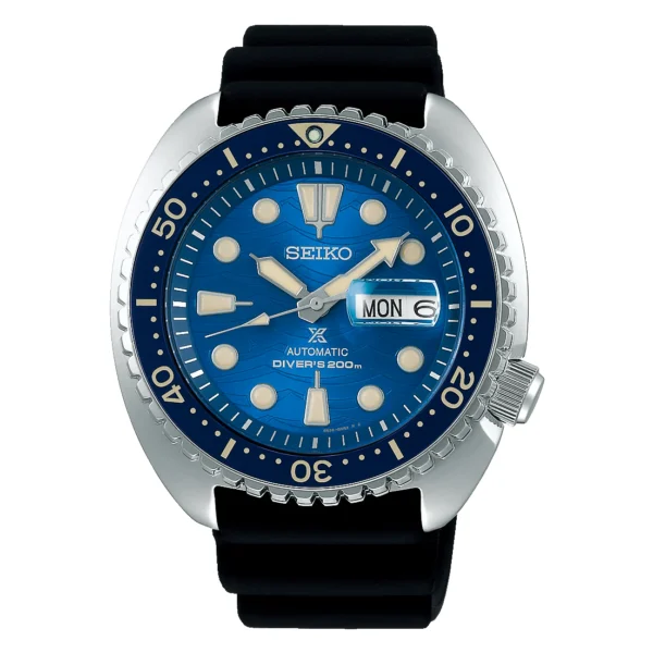 Seiko SRPE07K1 King Turtle — синий циферблат «Волна», керамический безель, стальной корпус