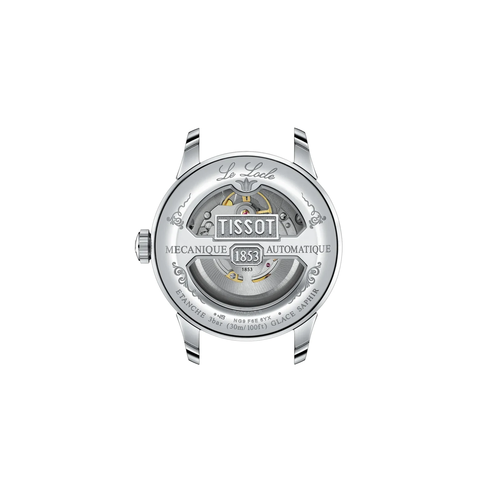 Tissot Le Locle Powermatic 80 T006.407.11.043.00 — прозрачная задняя крышка и автоматический механизм