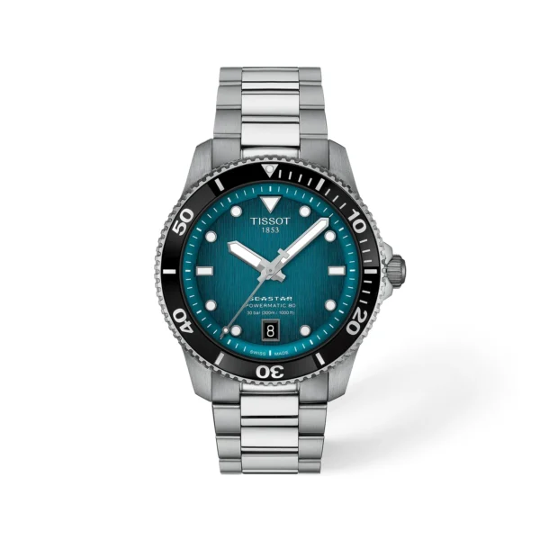 Tissot Seastar 1000 Powermatic 80 T120.807.11.091.00 — общий вид на белом фоне