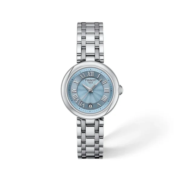 Tissot T126.010.11.133.00 Bellissima Small Lady — голубой перламутровый циферблат и стальной браслет