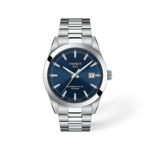 Tissot Gentleman Powermatic 80 Silicium T127.407.11.041.00 — общий вид на белом фоне