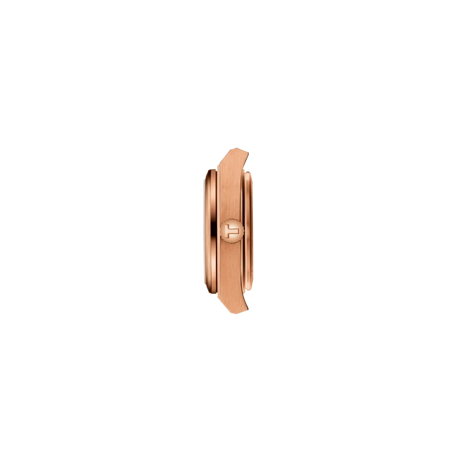 Tissot PRX Quartz T137.010.33.506.00 — профиль корпуса с розово-золотистым PVD-покрытием