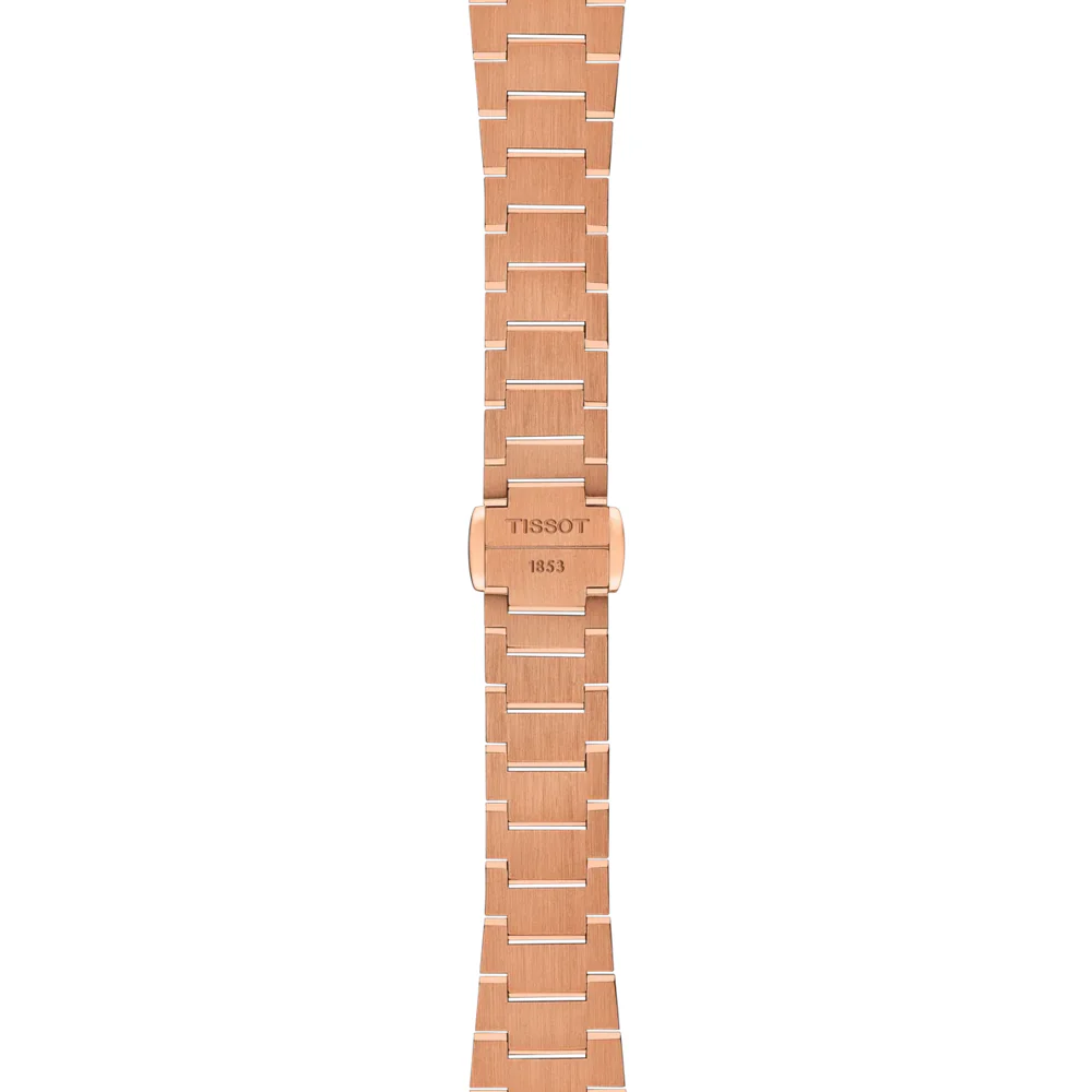 Tissot PRX Quartz T137.010.33.506.00 — розово-золотистый браслет и застёжка бабочка